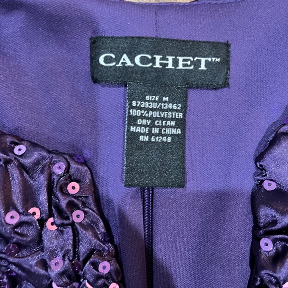 Cachet Vintage Purple Sequin Top - Picture 3 of 5